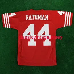 Mężczyźni Kobiety Młodzież Tom Rathman 1990 Jersey zszyta zwyczaj dowolny numer Numer Numer Football Jersey