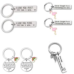 I LOVE YOU Personalize Keychain Father's Valentine's Day Gift Keychains Drive Safe Car Keyring Holder For Dad Boyfriend Girlfriend Family Birthday Gifts