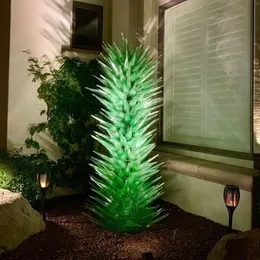 Murano Lampy podłogowe ogrodowe dekoracji Green 60 przez 200 cm Dmuchane szklane drzewa kwiatów rzeźba na Villa Home Hotel