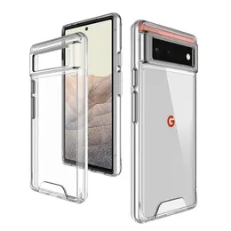Premium Space Transparent Fodral Robust Clear Shock Proof TPU PC Hard Cover för Google Pixel 6 Pro