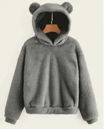 Hoodie kawaii kvinnor hoodies pullover hajuku sweatshirts oversize sig hoody björn öron varm plysch hooded ropa mujer sudaderas y0820