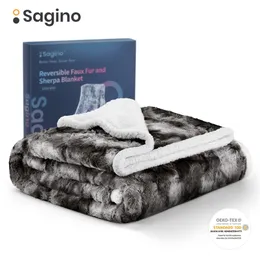 Sagino bk03 mjuk korall fleece filt varm sängkläder fuzzy faux päls kasta filt solid soffa kasta tunna flanell filtar 211122