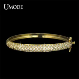 Umode Luxuriöser Party-Schmuck, goldfarben, 129 Stück, 0,03 ct kubischer Zirkon, simulierter Cz-Stein, Pavé-Armreif, Ub0039a, Q0720