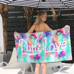 Европейский и американский стиль ванна полотенце розовый кокос активная печать любовь плавание хлопковое полотенце пляжные полотенца