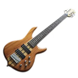 Factory Outlet-6 Strings Electric Bass Guitar med Maple Veneer, Rosewood Fretboard