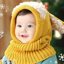 Baby Girls Chłopcy Winter Hat Unisex Cute Winter Hat Scarf Earflap Hood Scarv Caps