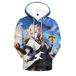 Genshin Impact Clothes Cosplay Kostym Mona Kaeya Klee Diluc Venti Paimon Zhongli Keqing Ganyu Män Kvinnor Hoodie Kids Sweatshirt Y0901