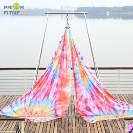 Sete aeree in nylon 40D 9 iarde / 8,2 m Cinghie di estensione per imbracatura in tessuto colorato volante Yoga Ombre Cinghie anti-gravità per yoga altalena Q0219