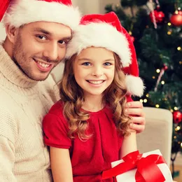 1個のクリスマス帽子柔らかい豪華なパーティークリスマスサンタ大人の赤い家の新年の装飾子供ギフトホリデー厚い暖かい冬のパーティーキャップ