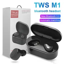 M1 TWS Bluetooth Earphones Wireless 5.0 Stero Earbuds Intelligent Noise Cancelling Portable Headphones For Smart Cellphone with Retail Box