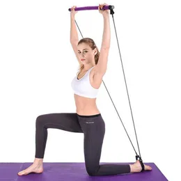 New Fitness Yoga Pilates Bar Stick Crossfit Resistance Bands Trainer Yoga Pull Rods Pull Rope Portable home Gym Body Workout H1025