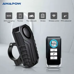 Anti-theft 113dB Vibration Sound Remote Control Waterproof Alarm With Fixed Clip Motorcycle Bicycle Safety System
