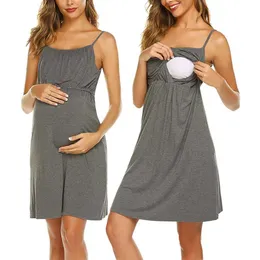 Sommar moderskap klänning kvinnor gravid suspender ammar klänningar mode casual maternity kläder ammande klänning vestidos Q0713