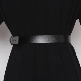 Simple Design Plain Real Cow Women Waistband Fashion All Match Jean Pant Dress Genuine Leather Waist Belt 2021