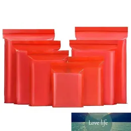 100 sztuk / partia Red Plastic Self Seal Bag Reklosable Wielokrotnego użytku płaskie zamek błyskawiczny do małego prezentu Craft Craft Storage