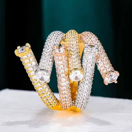 Godki 2021 Elegancki Duży Rhinestone Kryształowe Pierścień Kobiety Vintage Luksusowe Pierścionki Zaniecznicze Ślubne Czeski Biżuteria