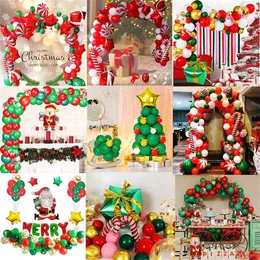 عيد ميلاد سعيد بالون قوس جارلاند كيت الأخضر الأحمر سانتا كلوز بالونات لعيد الميلاد عيد الميلاد حزب حزب ديكورات الإمدادات 211012