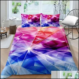 Sängkläder sätter tillbehör hem textilier trädgård 3d set queen size duntet er boys girls colourf design conterter ers kung fl dubbel enkelsängar g