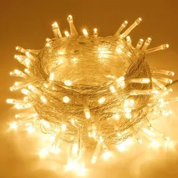 ストリングセーフ24V防水LEDライトストリングガーランド10m 20m 30m 50m 100mホリデーパーティーの結婚式の装飾のための屋外クリスマスライト