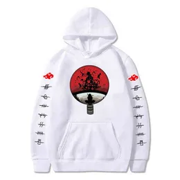 Uchiha Hoodie Uchiha Anime Bluzy Bluza Z Długim Rękawem Pulownice Mężczyzna Kobieta Bluza Jesień Harajuku Oversize Topy Y211122