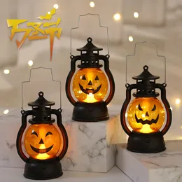 Pumpa lykta halloween dekorationer fest dekoration barn bärbar skräck atmosfär rekvisita led ornament xd24765