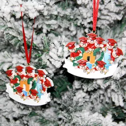Ornamenti natalizi personalizzati Famiglia di laureati Auguri scritti a mano fai-da-te Pupazzo di neve Ciondolo in resina Decorazioni per l'albero di Natale