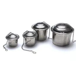 Saco de tempero Infusor de chá 304 cesta de aço inoxidável com tampão quente pote cozinhar sopa guisado bule de malha filtro RRE10242