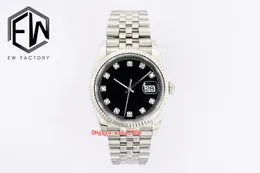 Top EW herenhorloges Horloges 36 mm 126234 roestvrij 904L zwart blauwe diamanten wijzerplaat jubileumarmband ETA 3235 uurwerk mechanisch automatisch heren unisex horloge
