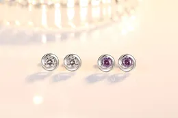 Flower Girating Love Stud Brincos Roxo Cristal para Mulheres Popular Moda Peônia Rose Ear Senhora Acessórios