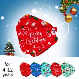 Xmas Masks Student Children Christmas Cartoon Protective Mask Face Cover for Kids Gift KN95 ZL0006