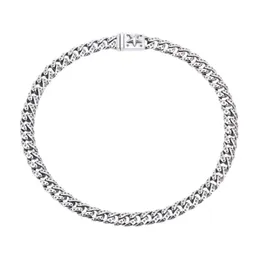 BOCAI 2021 Nowy Solid S925 Silver Jewelry Street Cuban Chain osobowości Moda Mężczyzna i kobieta Para Star Naszyjnik X0509