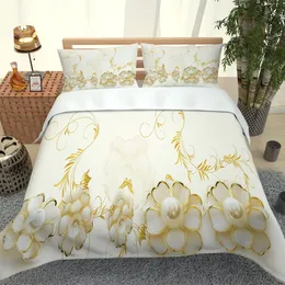 Custom white peal bedding set Duvet Cover Set Single Double Queen King Bed Linen with Pillowcase Quilt Covers