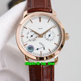 3 Arten Top Qualität Uhren 5500V / 000R-B074 PATRIMONY THYSTINE DAY-DATUM CAL.2475SC Automatische Herrenuhr Weiß Zifferblatt Lederband Herren Sport Armbanduhren