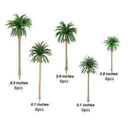 30pcs Artificial Coconut Palm Trees Scenery Model Miniature Architecture Trees 210624