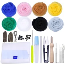 SEWING NOTIONS TOOLS 1 SET OF WOOL FELT NEEDS TOOL KIT DIY FELTING MAT CRAFT Needlework Sets Supplies1