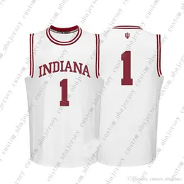 Billiga Custom Indiana Hoosiers NCAA # 1 Vit Basketball Jersey Personlighet Stitching Anpassat Any Name Number XS-5XL