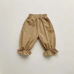 MILANCEL 2021 Spring New Kids Pants Korean Calf Length For Boys And Girls Khaki Loose Pants 210303