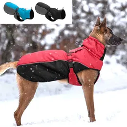 Wodoodporny pies kurtka zimowa odblaskowe wiatroszczelne ubrania duży pies miękki pies płaszcz kurtki regulowane dla średnich dużych psów pitbull 211106