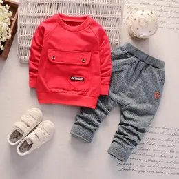 Kinder Jungen Mädchen Baumwolle Kleidung Sets Mode Baby Gentleman Jacke Hosen 2 Teile/sätze Frühling AutumnT oddler Junge Kleidung Trainingsanzüge