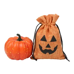 10×14 50Pcs/Lot Pumpkin Drawstring Gift Bag Holloween Party Decoration Pouches Festival Jewelry Packing Sachet Can Print Logo