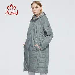 Astrid 겨울 여성 코트 여성 긴 따뜻한 파카 패션 자켓 후드 두 측면 착용 여성 의류 디자인 9191 210819