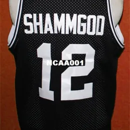 Vintage Color Black White 21SS # 12 Bóg Shammgod College Jersey Rozmiar S-4XL lub niestandardowy Nazwa lub Jersey Number