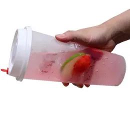 Copo de plástico descartável do bebida 500ml para a festa que bebe com tampa dos copos transparentes do chá do leite da forma que resiste a bebidas quentes frios