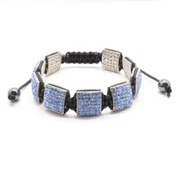 4PCS High Quality Elegant Square Green Diamond Bracelet Beads Braided Tassel Charm Ladies Bracelets Jewelry Gift