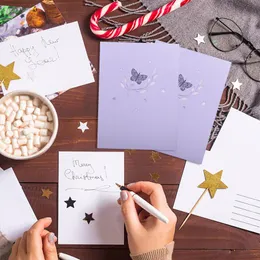 グリーティングカード3D蝶の花輝く光沢のある休日のカードのための誕生日クリスマスイベントパーティのアクセサリーの招待状