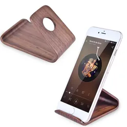 Wholesale fashion simple bamboo wood mobile phone universal stand Holders custom logo