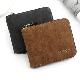 Wallets Men's Wallet Fashion Large Capacity Pu Frosted Zipper Short MEN Casual Solid Standard