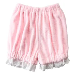 Short femme japonais dentelle corail velours chaud citrouille Kawaii doux soeur rose étudiants Harajuku automne hiver mignon