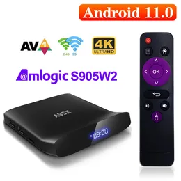 A95X W2 Android 11 TV Box Amlogic 4GB RAM 32GB Support Dual Wifi 4K 60fps VP9 BT5.0 Youtube Media Player A95XW2