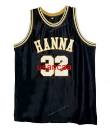 Custom T'Challa Chadwick Boseman #32 Hanna Basketball Jersey 스티치 블랙 크기 S-4XL 이름 및 번호 유니폼